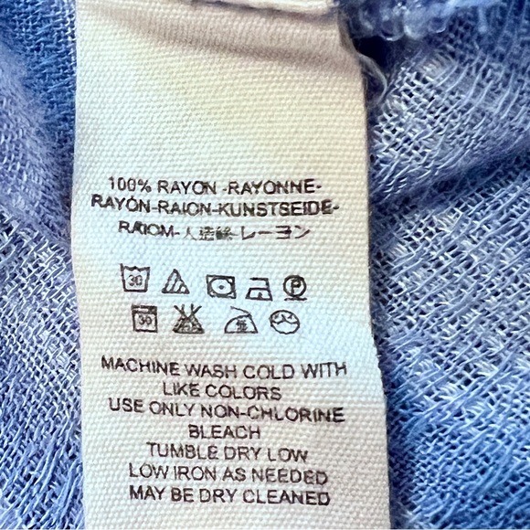 Free People Morning Solid Blue White Striped Long Sleeve Top Large Dolman Sleeve - Picture 16 of 16